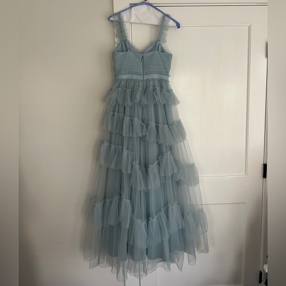 BCBGMaxazria Luna Tiered Ruffle Gown in Haze - Picture 10 of 12